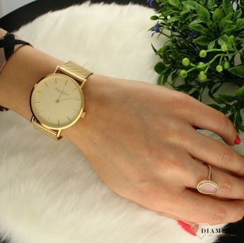 Zegarek damski na bransolecie biżuteryjnej Bruno Calvani BC90516 GOLD GOLD.  Mechanizm japoński mieści się w okrągłej, pozłacanej, wytrzymałej kopercie pokrytej złotem. Koperta wykonana z ALLOY’u, czyli bardzo popularnego stop (1).jpg